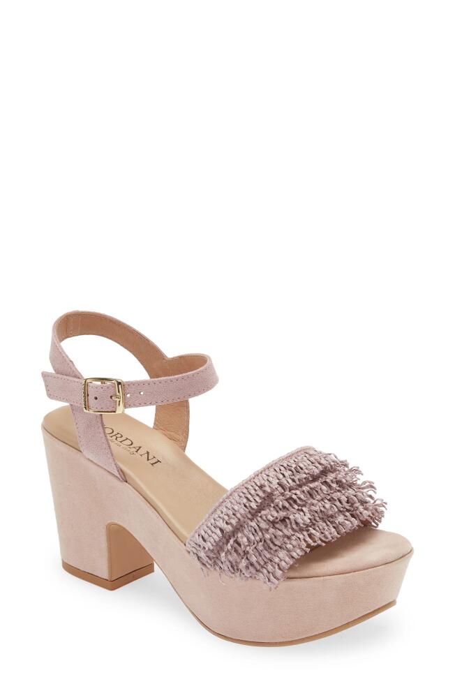 Cordani Liona Ankle Strap Platform Sandal in Rafia Rose Cover