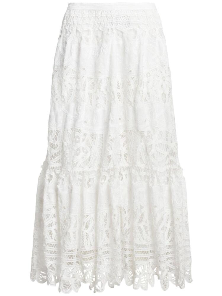 Polo Ralph Lauren Battenberg-lace midi skirt - White Cover