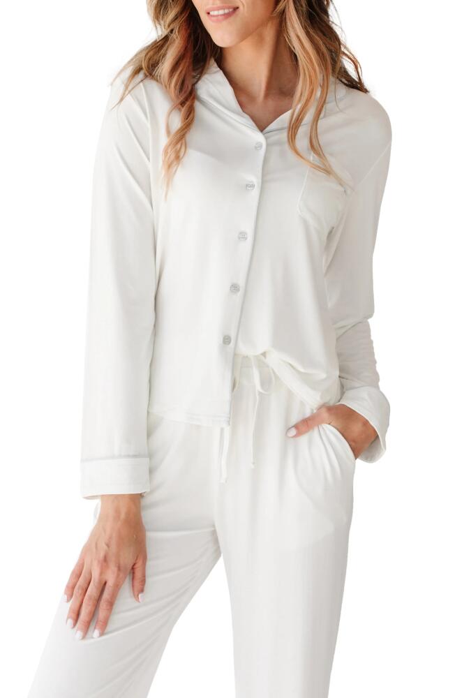 Cozy Earth Long Sleeve Knit Pajamas in Ivory Cover