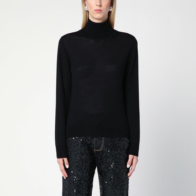 P.A.R.O.S.H. Black cashmere and silk blend turtleneck sweater Cover