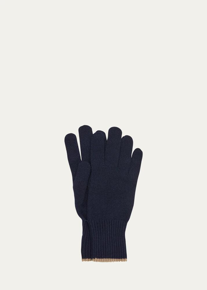 Brunello Cucinelli Men's Cashmere-Knit Gloves Cover