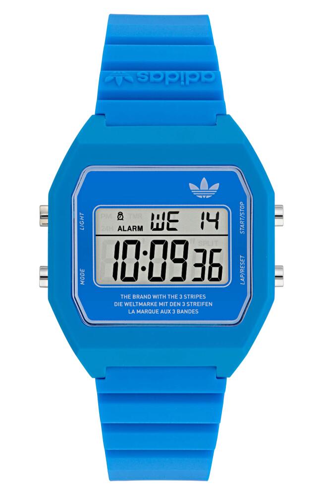 adidas Digital Two Resin Strap Watch, 36mm in Blue Cover