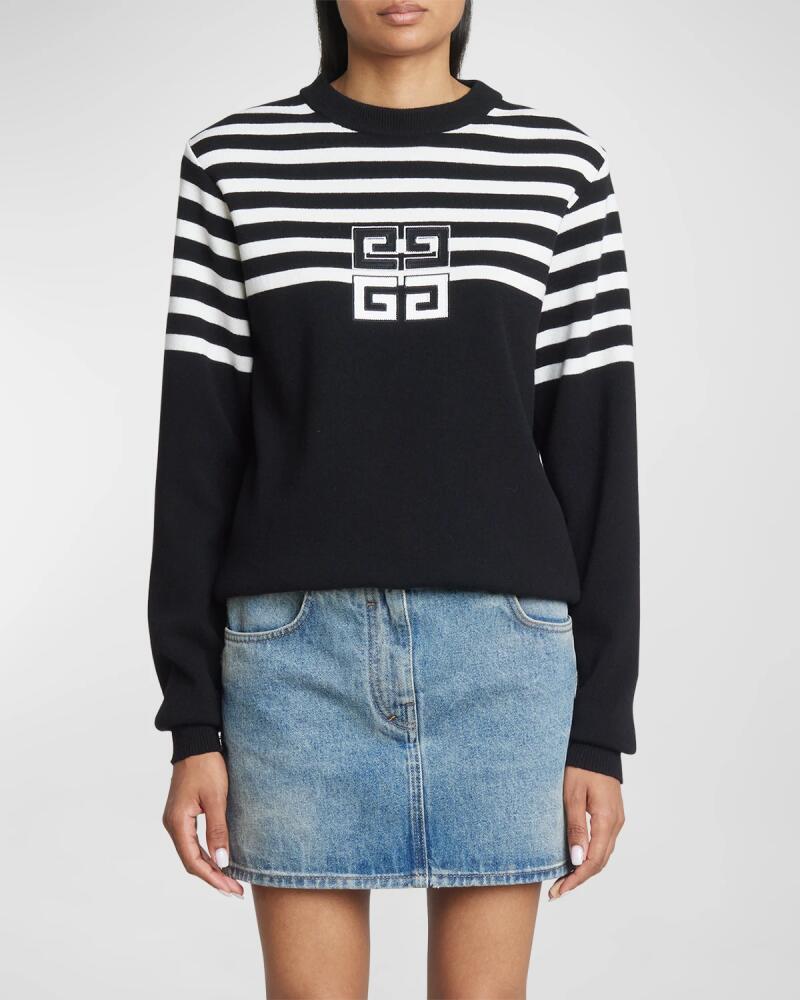 Givenchy Cropped Wool Sweater with Logo Embroidery Cover