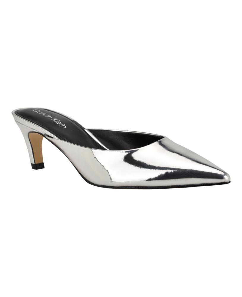 Calvin Klein Women's Kalyn Slip-On Pointy Toe Dress Pumps - Silver Mirror Metallic Cover