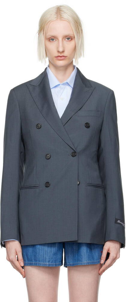 HommeGirls Gray Wool Classic Blazer Cover