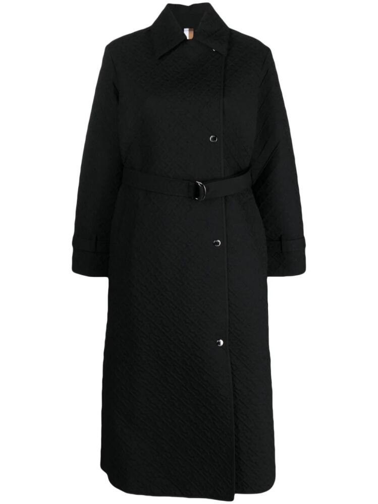 BOSS single-breasted belted trench coat - Black Cover