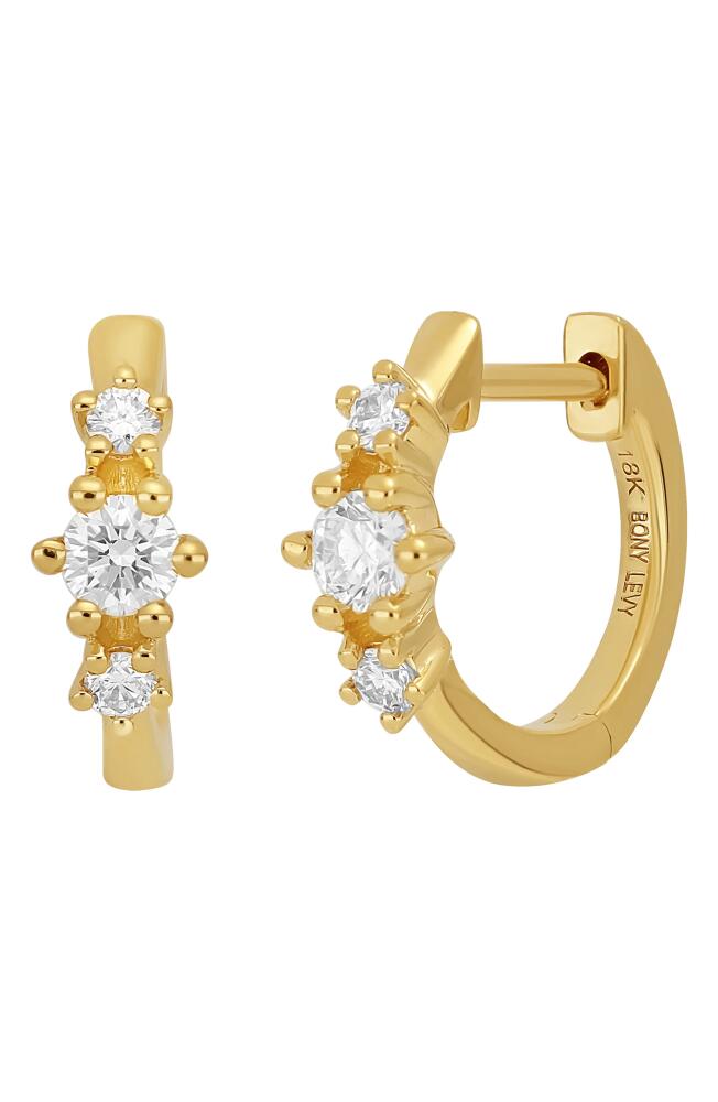 Bony Levy Liora Diamond Hoop Earrings in 18K Yellow Gold Cover