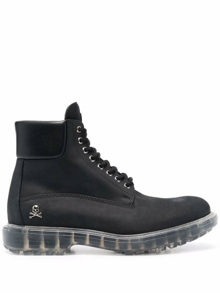 Philipp Plein Hunter lace-up leather boots - Black Cover