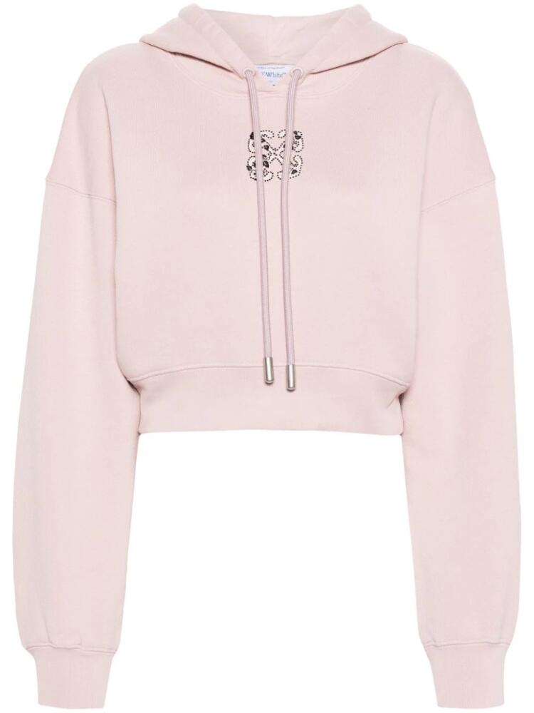 Off-White Bling Leaves Arrow cropped hoodie - Pink Cover