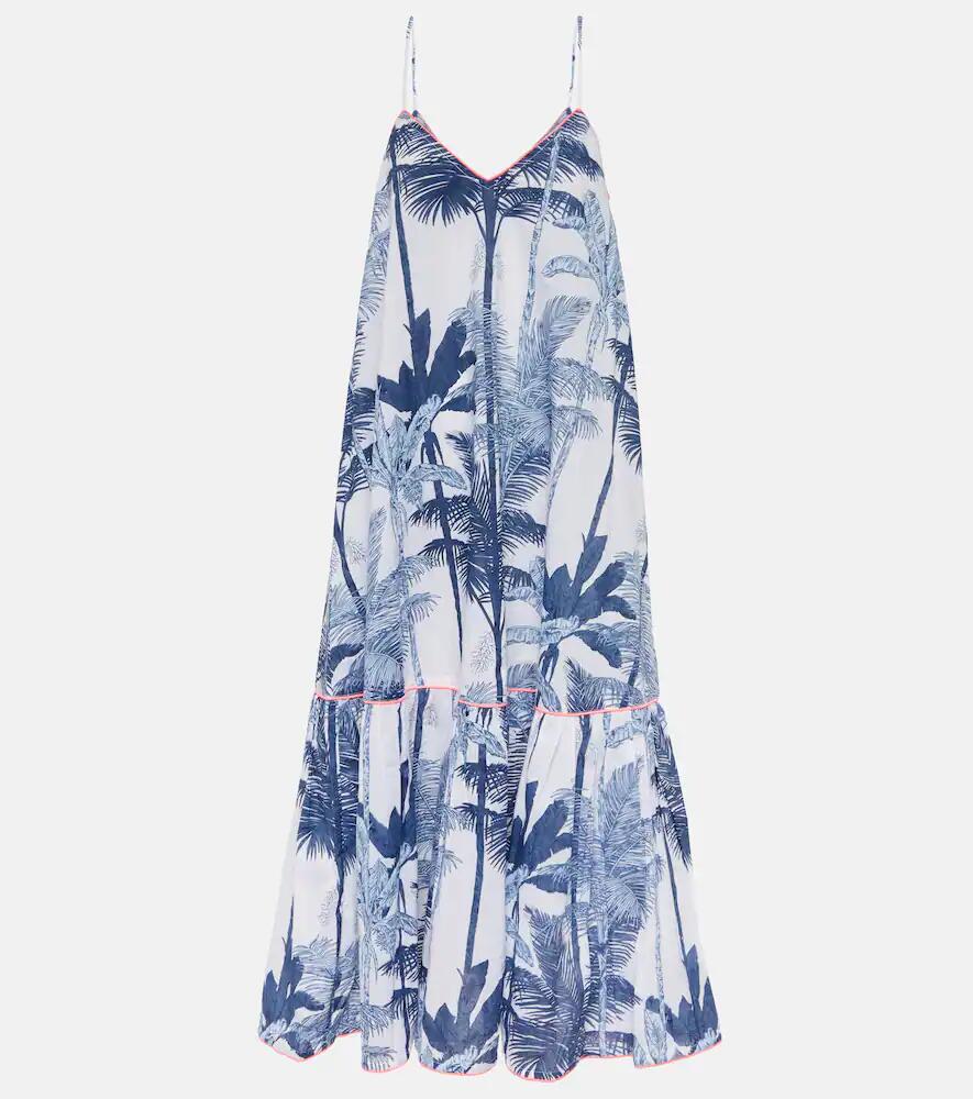 Juliet Dunn Printed cotton slip midi dress Cover