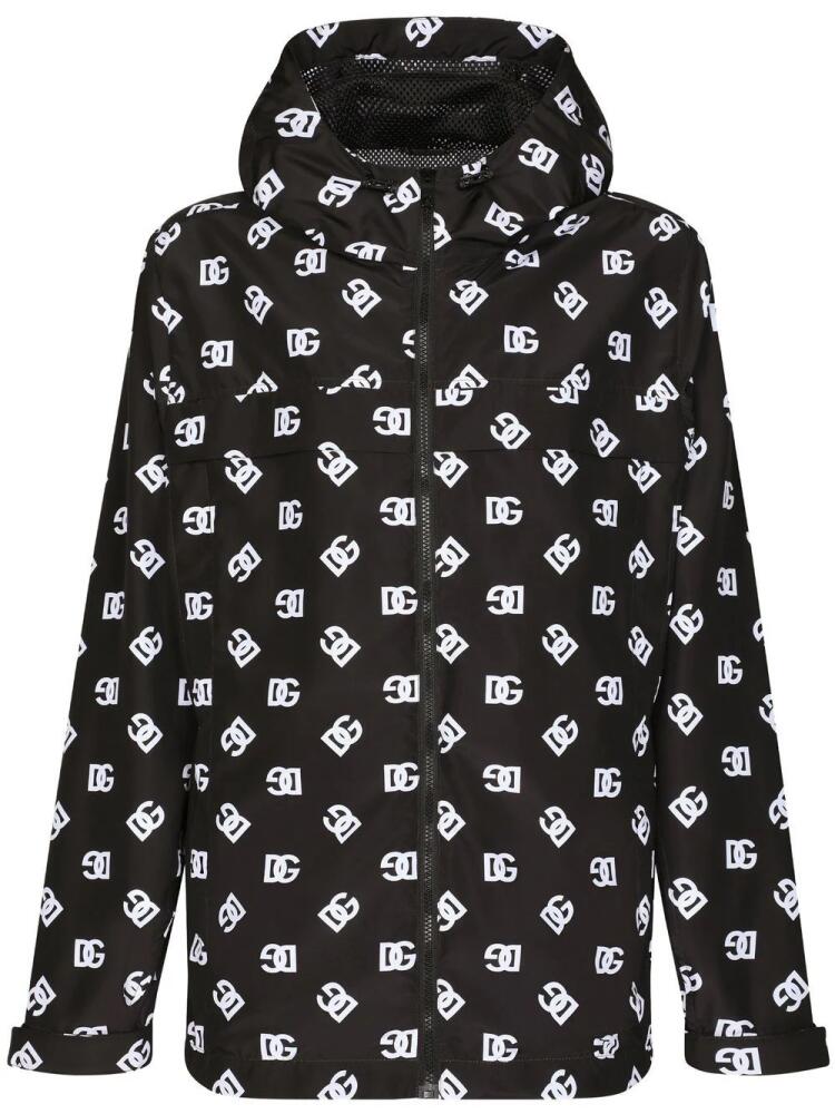 Dolce & Gabbana DG-logo quilted hooded jacket - Black Cover