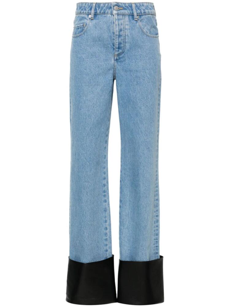 Nanushka turn-up detailed straight-leg jeans - Blue Cover