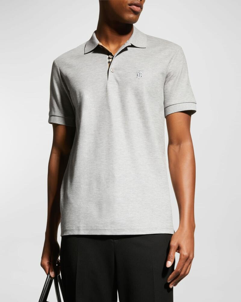 Burberry Men's Eddie Pique Polo Shirt, Gray Cover