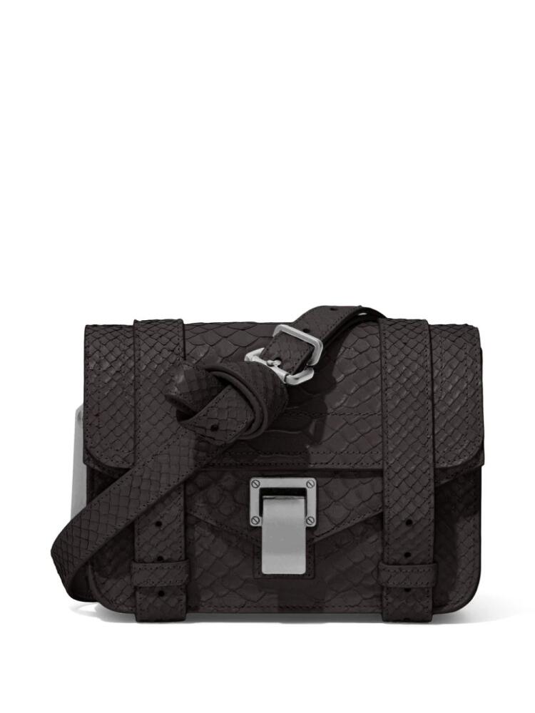 Proenza Schouler mini Carved Python PS1 crossbody bag - Black Cover