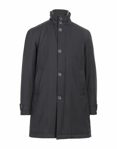 Herno Man Coat Midnight blue Polyester, Viscose, Polyurethane, Synthetic fibers, Wool Cover