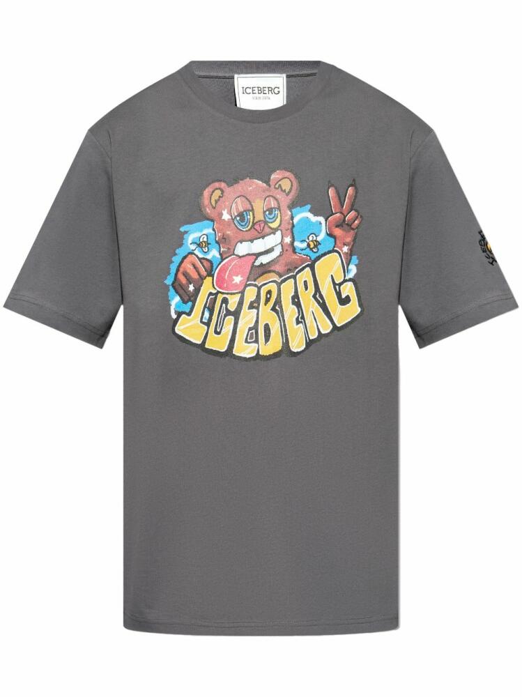 Iceberg graphic-print cotton t-shirt - Grey Cover