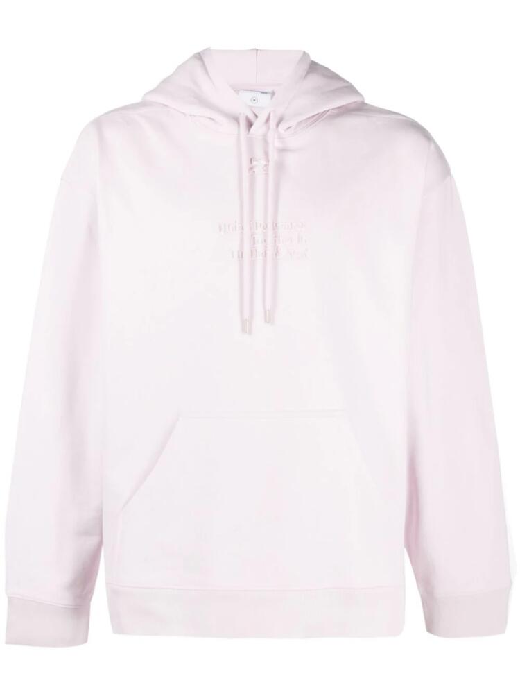 Courrèges logo-embroidered cotton hoodie - Pink Cover