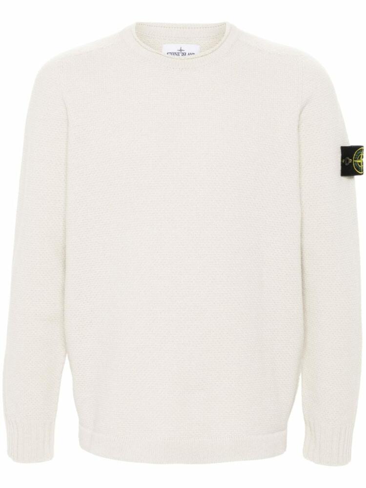 Stone Island Compass-badge crew-neck jumper - Neutrals Cover