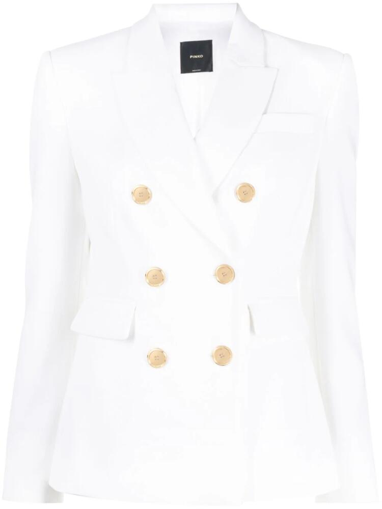 PINKO peak-lapel double-breasted blazer - White Cover