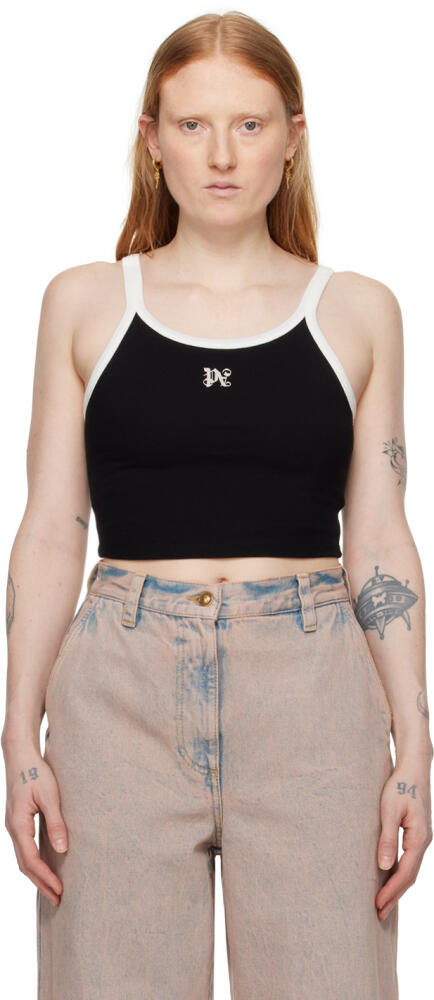 Palm Angels Black Cropped Tank Top Cover