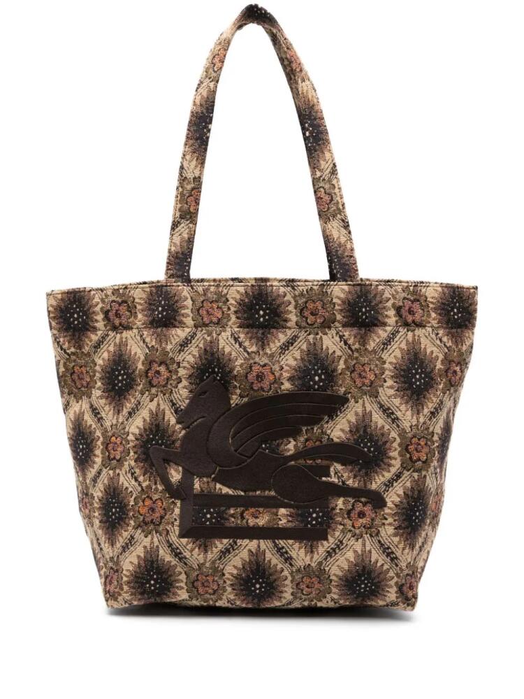 ETRO Trotter jacquard tote bag - Brown Cover