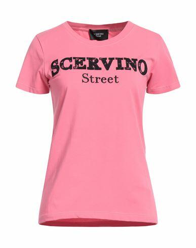 Scervino Woman T-shirt Pink Cotton, Elastane Cover