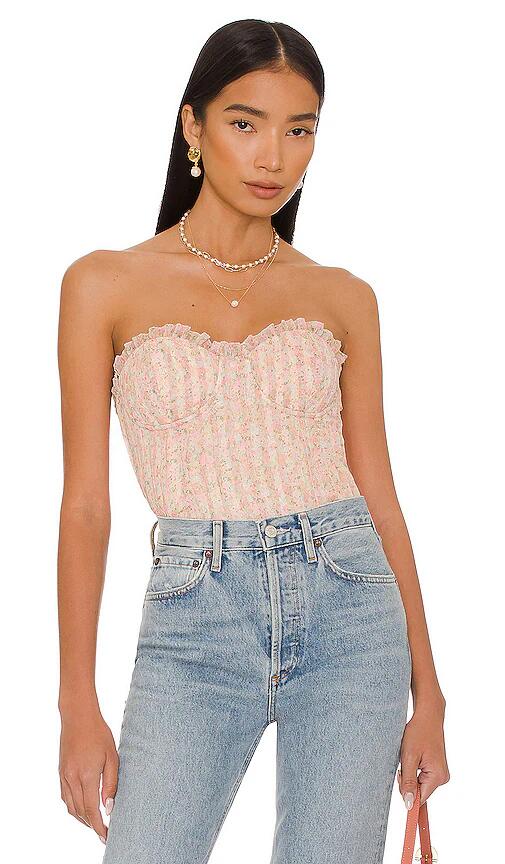 MAJORELLE Ilaria Bustier Top in Blush Cover