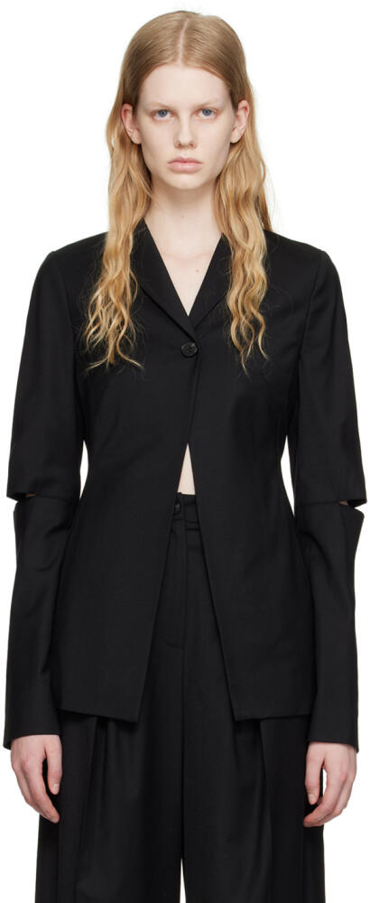 LVIR Black Slit-Sleeve Blazer Cover