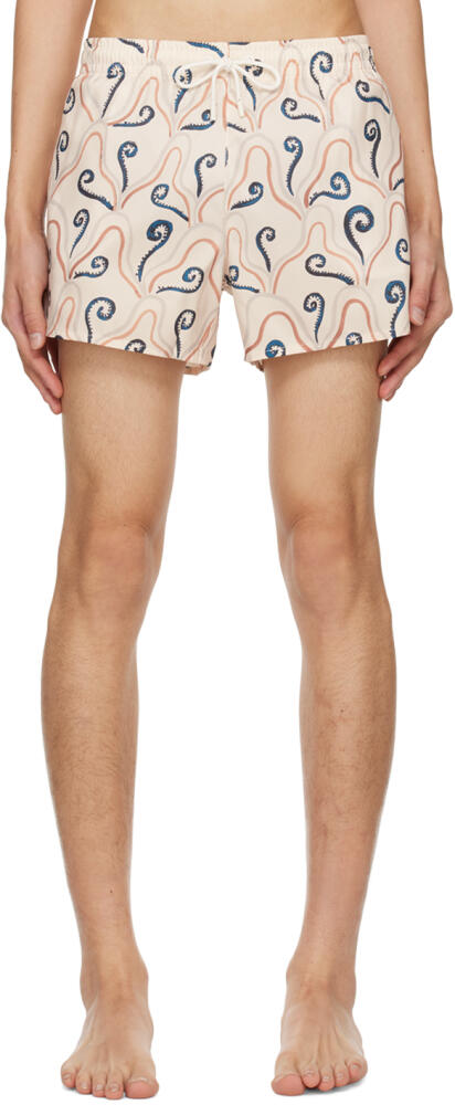 COMMAS Beige Printed Swim Shorts Cover