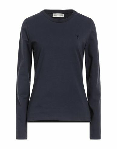 Trussardi Woman T-shirt Navy blue Cotton, Elastane Cover