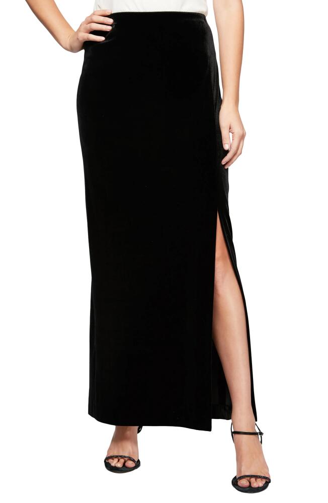 Alex Evenings Side Slit Velvet Maxi Skirt in Black Cover