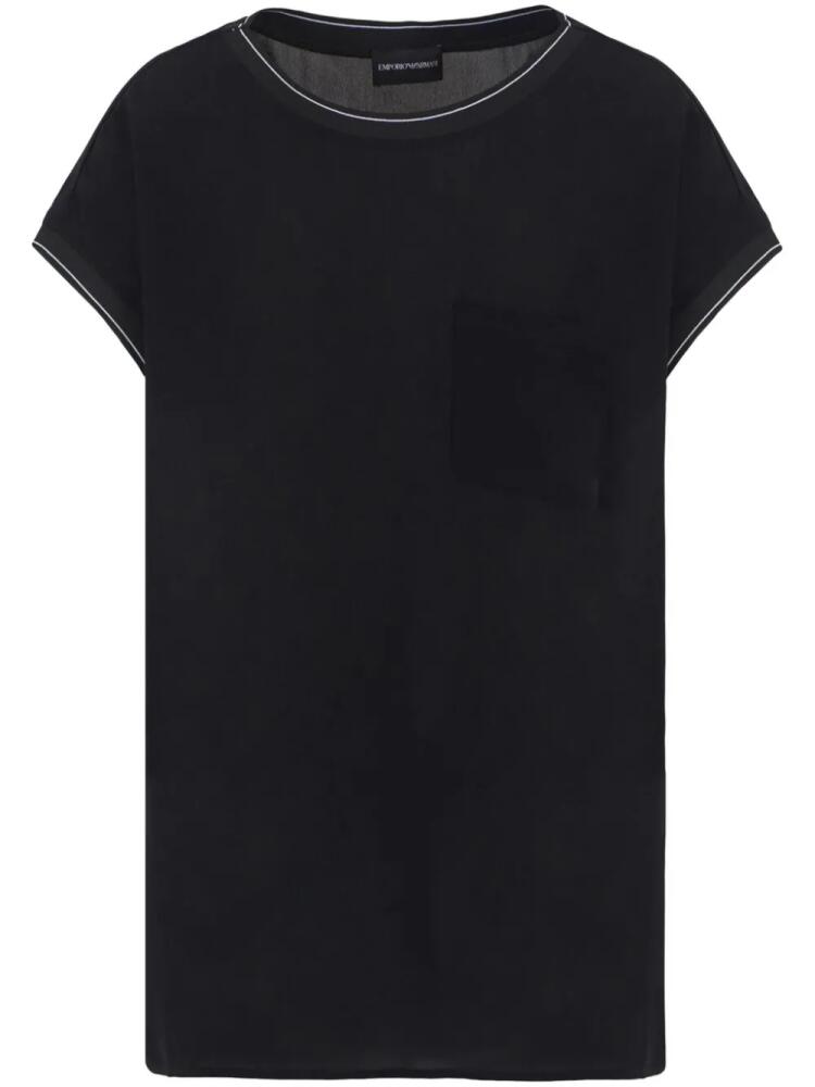 Emporio Armani chiffon short-sleeve blouse - Black Cover