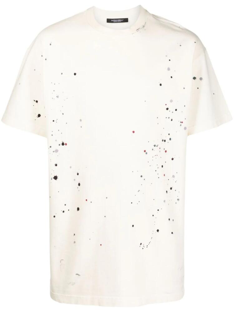 A-COLD-WALL* Studio paint splatter-print T-shirt - Neutrals Cover