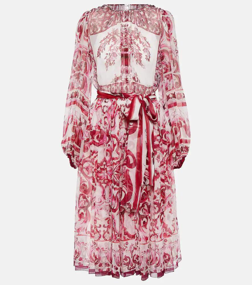 Dolce & Gabbana Majolica silk chiffon midi dress Cover