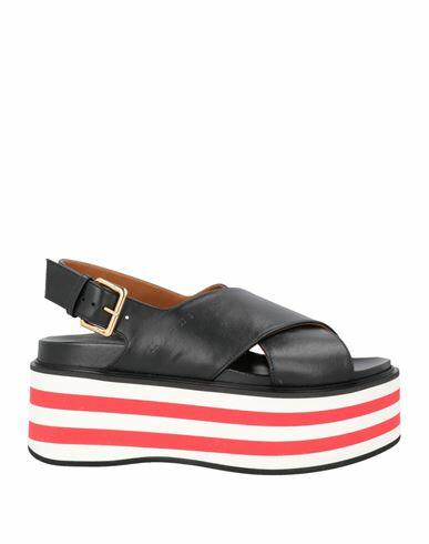 Marni Woman Sandals Black Soft Leather Cover