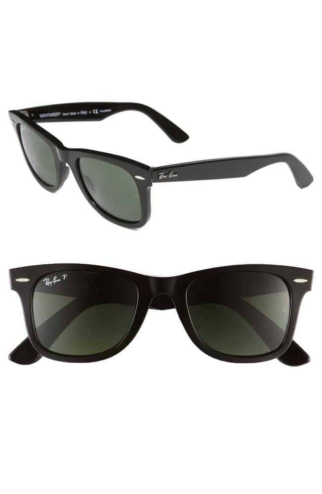 Ray-Ban 50mm Classic Wayfarer Polarized Sunglasses in Black Polarized Cover