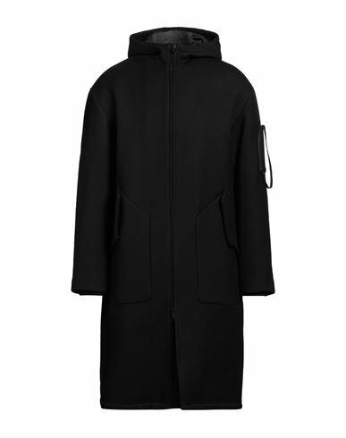 Hevò Man Coat Black Virgin Wool, Polyamide Cover