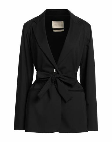 Momoní Woman Blazer Black Polyester, Wool, Viscose, Elastane Cover