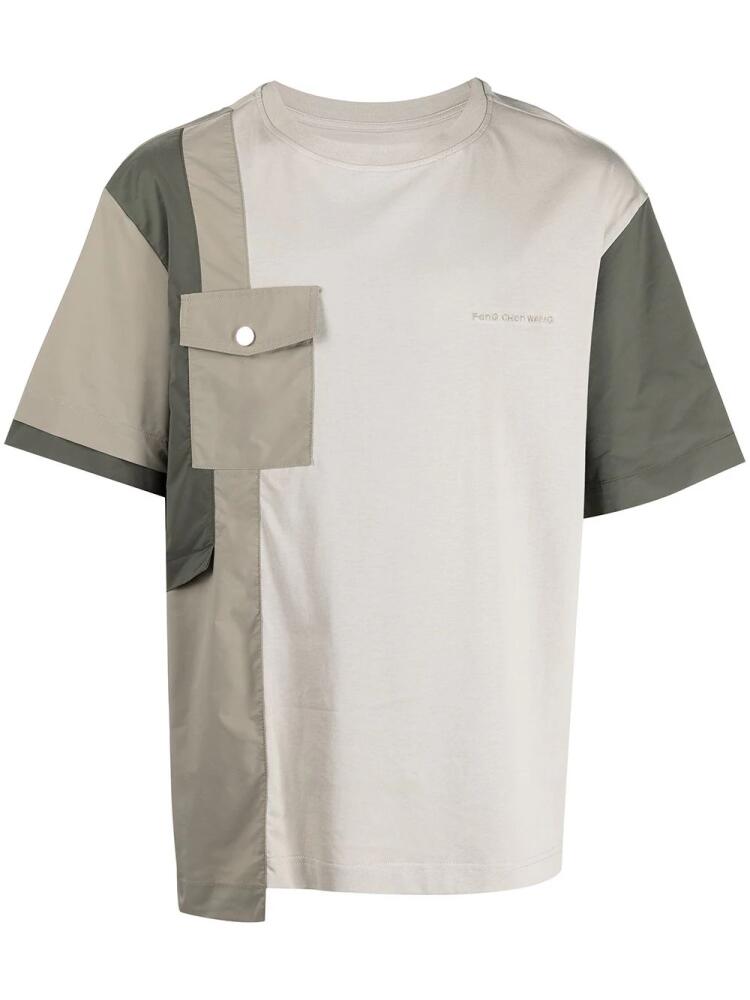 Feng Chen Wang colour-block cotton T-shirt - Grey Cover