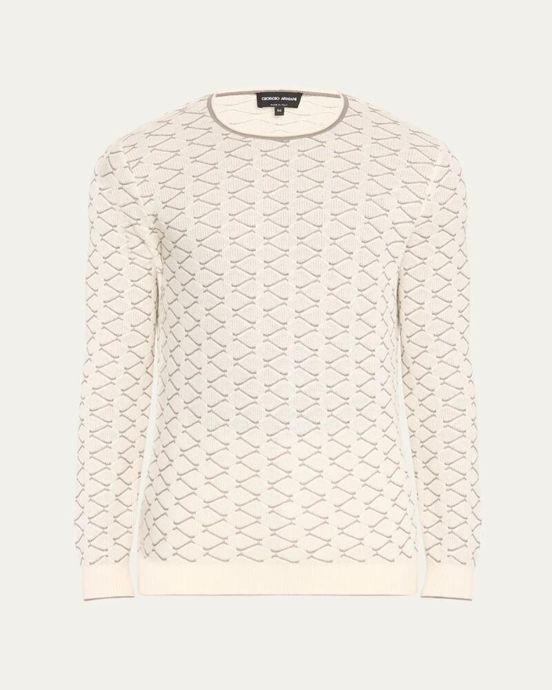 Giorgio Armani Men's Cotton and Cashmere Zig-Zag Crewneck Sweater Cover