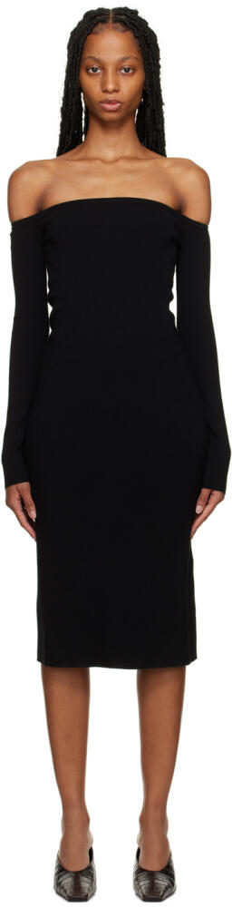 Filippa K Black Off-The-Shoulder Midi Dress Cover