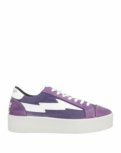 Sanyako Woman Sneakers Purple Textile fibers, Soft Leather Cover