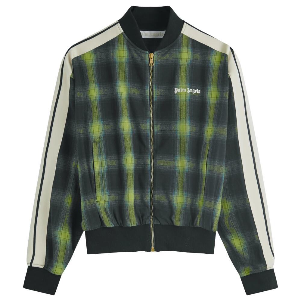 Palm Angels Women's Classic Logo Check Bomber Jacket in Green Cover