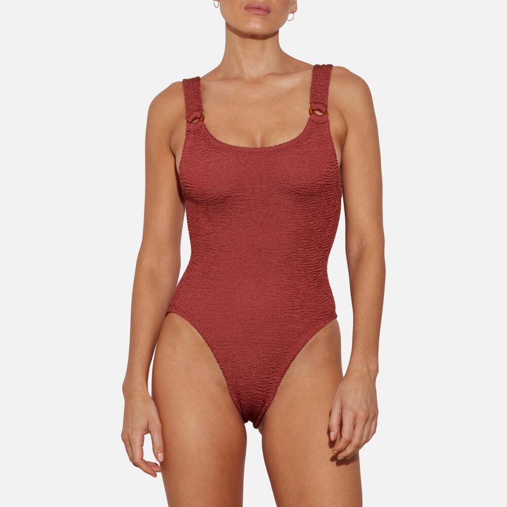 Hunza G Domino Metallic Seersucker Swimsuit Cover