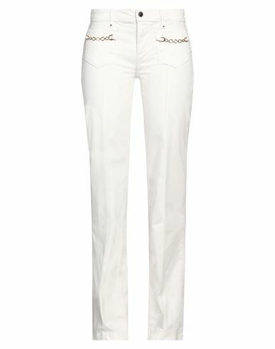 Guess Woman Pants Ivory Cotton, Elastane Cover