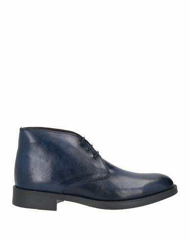 Angelo Pallotta Man Ankle boots Blue Soft Leather Cover