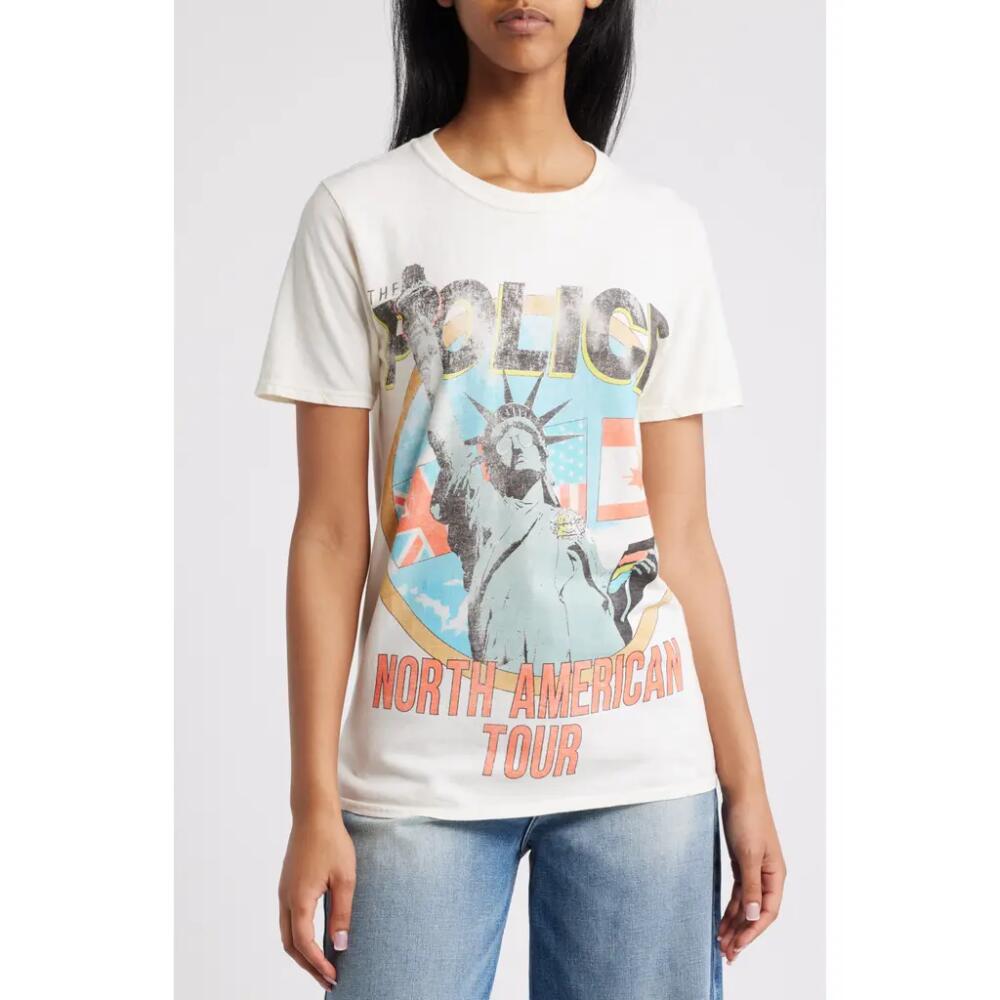 Philcos The Police Tour Cotton Graphic T-Shirt in Off White Cover