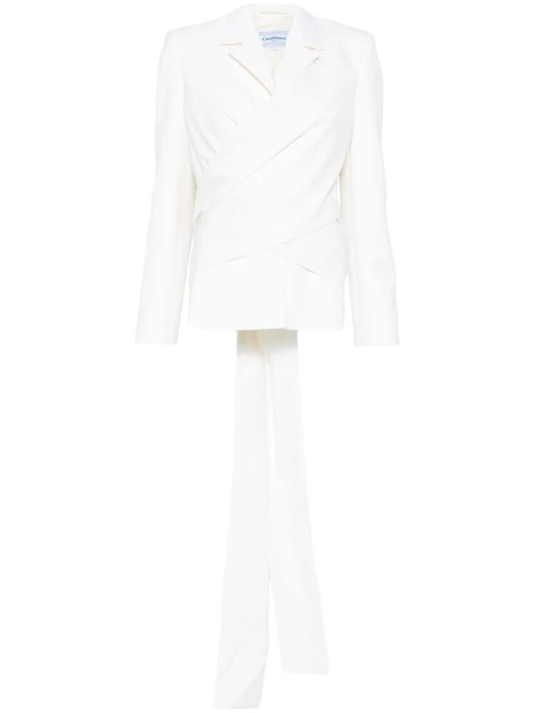 Casablanca virgin wool wrap tuxedo - White Cover