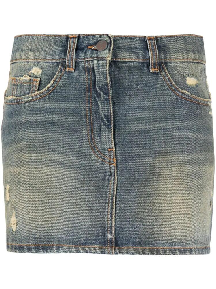 Palm Angels ripped denim miniskirt - Blue Cover