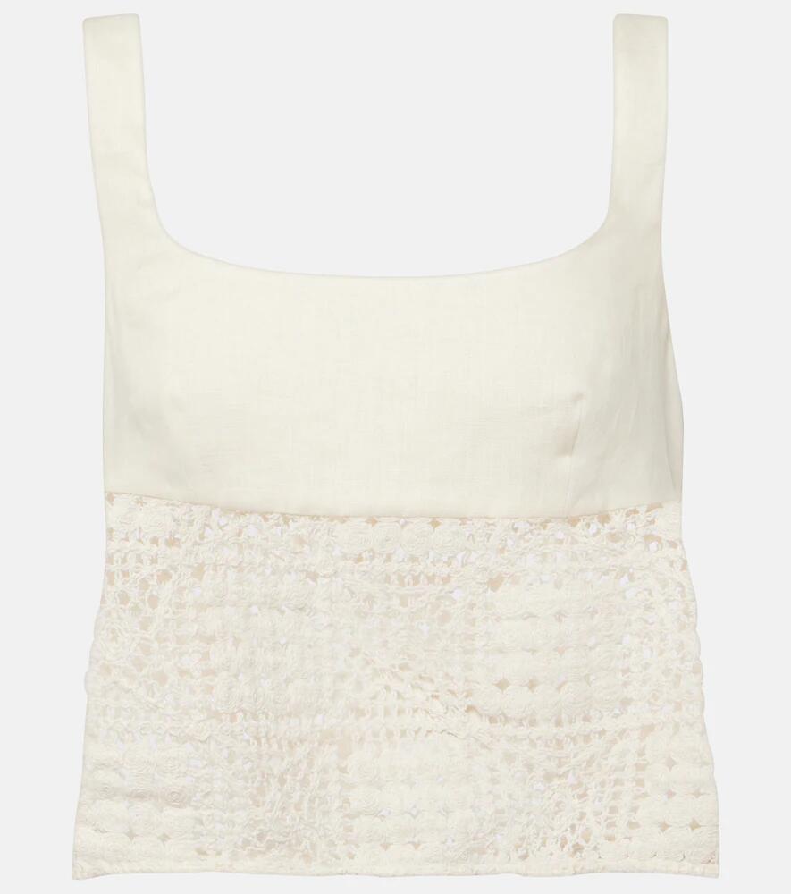 SIR Rayure linen crop top Cover